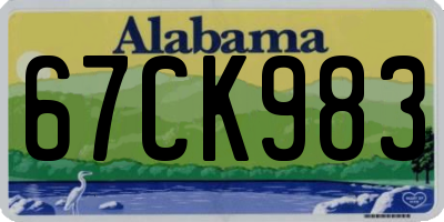AL license plate 67CK983