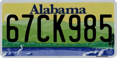 AL license plate 67CK985