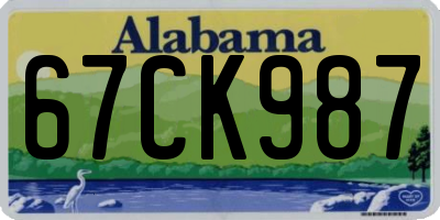 AL license plate 67CK987