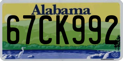 AL license plate 67CK992