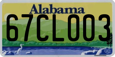 AL license plate 67CL003
