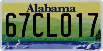 AL license plate 67CL017