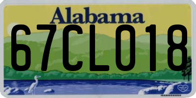 AL license plate 67CL018