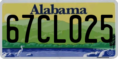 AL license plate 67CL025