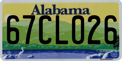 AL license plate 67CL026