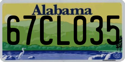 AL license plate 67CL035