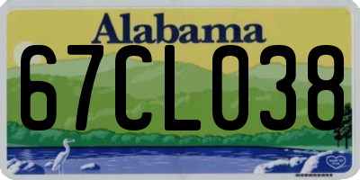 AL license plate 67CL038