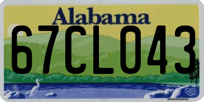 AL license plate 67CL043