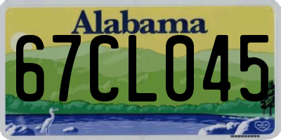 AL license plate 67CL045