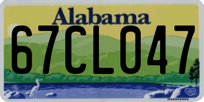 AL license plate 67CL047