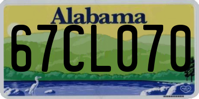 AL license plate 67CL070