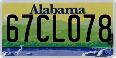 AL license plate 67CL078