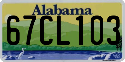 AL license plate 67CL103