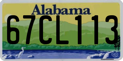 AL license plate 67CL113