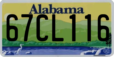 AL license plate 67CL116