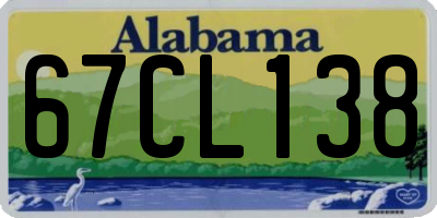AL license plate 67CL138