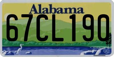 AL license plate 67CL190