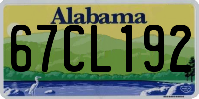AL license plate 67CL192