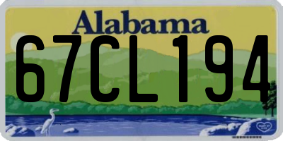 AL license plate 67CL194