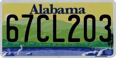 AL license plate 67CL203