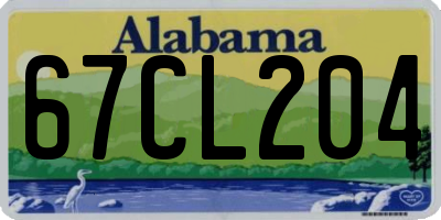 AL license plate 67CL204