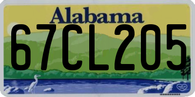 AL license plate 67CL205