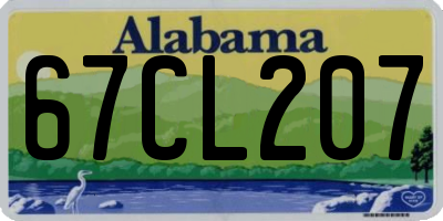 AL license plate 67CL207
