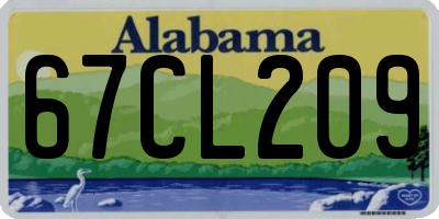 AL license plate 67CL209