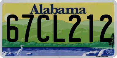 AL license plate 67CL212