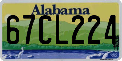 AL license plate 67CL224