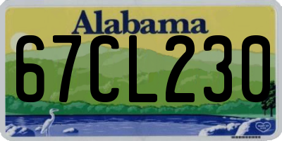 AL license plate 67CL230