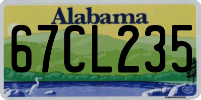 AL license plate 67CL235