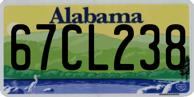 AL license plate 67CL238