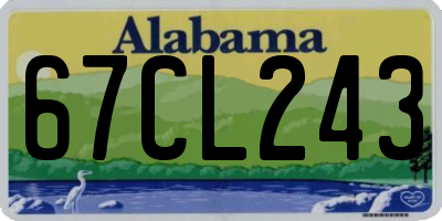 AL license plate 67CL243