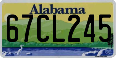 AL license plate 67CL245