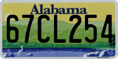AL license plate 67CL254
