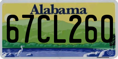 AL license plate 67CL260