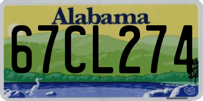 AL license plate 67CL274