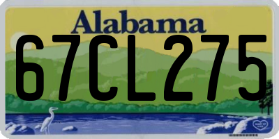 AL license plate 67CL275