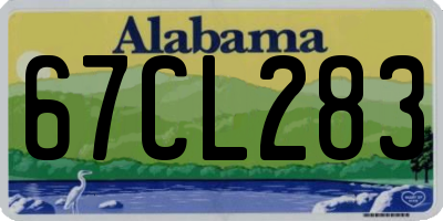 AL license plate 67CL283