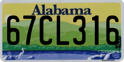 AL license plate 67CL316