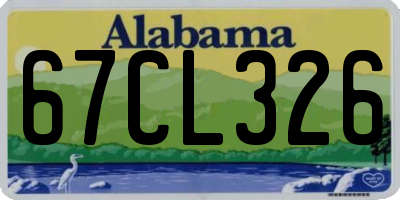 AL license plate 67CL326