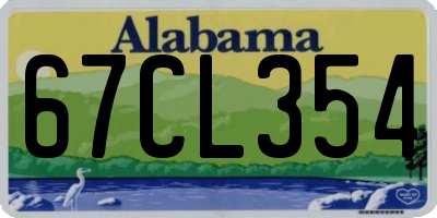 AL license plate 67CL354