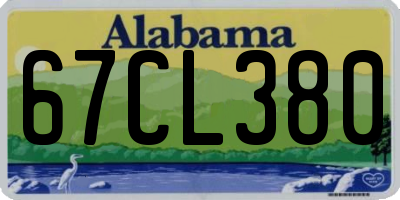 AL license plate 67CL380
