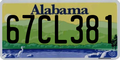 AL license plate 67CL381