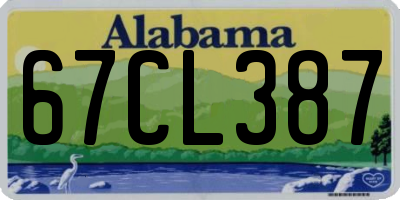 AL license plate 67CL387
