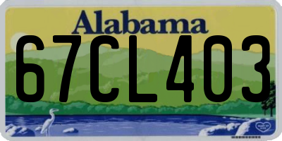AL license plate 67CL403