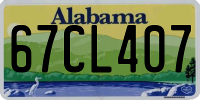 AL license plate 67CL407