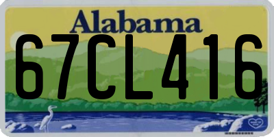 AL license plate 67CL416