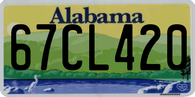 AL license plate 67CL420